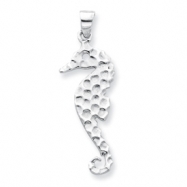 Picture of Sterling Silver Polished & Textured Sea Horse Pendant