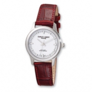 Picture of Ladies Charles Hubert Brown Leather Band White Dial Watch ring