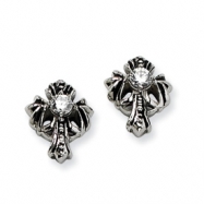 Picture of Stainless Steel Cross w/ CZ Antique Post Earrings