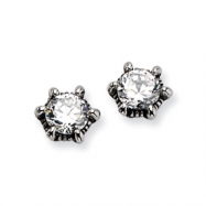 Picture of Stainless Steel Antiqued CZ Post Earrings