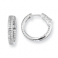 Picture of Sterling Silver .8 inch diameter CZ Hoop Earrings