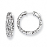 Picture of Sterling Silver .50 inch diameter CZ Hoop Earrings