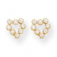 Picture of 14k CZ Heart Post Earrings