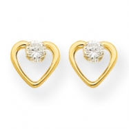 Picture of 14 Heart w/CZ Post Earrings