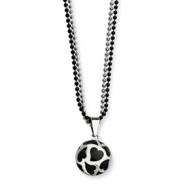 Picture of Stainless Steel Black Enamel Hearts 24in Necklace chain