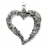 Picture of Sterling Silver Antiqued & Polished Heart Pendant