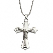 Picture of Stainless Steel Polished Crucifix Pendant 22in Necklace chain