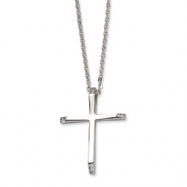 Picture of Stainless Steel CZ Cross Pendant 22in Necklace chain
