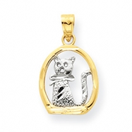 Picture of 10k & Rhodium Cat Pendant