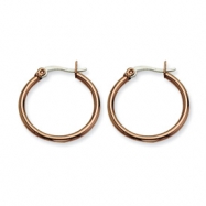 Picture of Stainless Steel Chocolate-plated 26mm Hoop Earrings