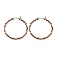 Picture of Stainless Steel Chocolate-plated 32mm Hoop Earrings
