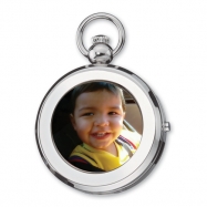 Picture of Charles Hubert Chrome Finish Brass 2-Photo Insert Pocket Watch