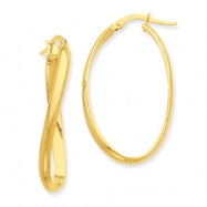 Picture of 14k Twisted Oval Hoop Earrings