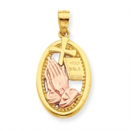 Picture of 10k Two-tone Praying Hands Pendant