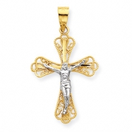 Picture of 10k & Rhodium Filigree Crucifix Pendant