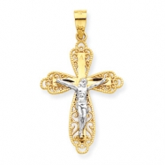 Picture of 10k & Rhodium Filigree Crucifix Pendant