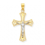 Picture of 10k & Rhodium Diamond-Cut Crucifix Pendant