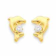 Picture of 14k Dolphin w/CZ Post Earrings