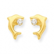 Picture of 14k Dolphin w/CZ Post Earrings