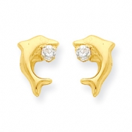 Picture of 14k Dolphin w/CZ Post Earrings