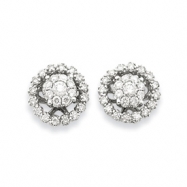 Picture of 14K White Gold Medium Flower & Jacket Diamond Post Earrings