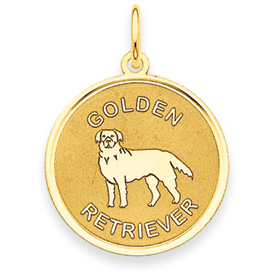 Picture of 14k Golden Retriever Disc Charm