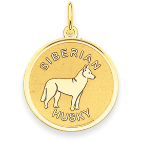 Picture of 14k Siberian Husky Disc Charm