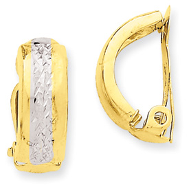 Picture of 14k Polished & Rhodium Non-pierced Earrings