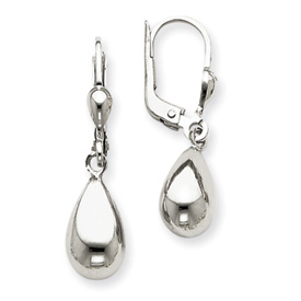 Picture of 14k White Gold Polished Dangle Leverback Earrings