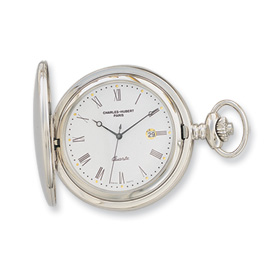 Picture of Charles Hubert Stainless Steel White Dial with Date Pocket Watch