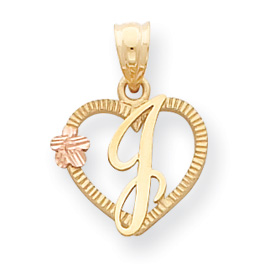 Picture of 14k Two-Tone Initial J in Heart Charm