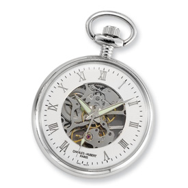 Picture of Charles Hubert Chrome-finish Off-White Ceramic Dial Pocket Watch