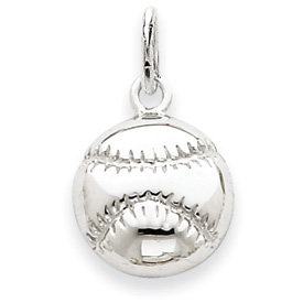 Picture of 14k White Gold Baseball Charm