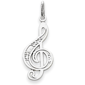 Picture of 14k White Gold Treble Cleft Charm