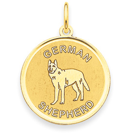 Picture of 14k German Shepard Disc Charm