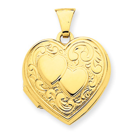 Picture of 14k Double Heart Locket