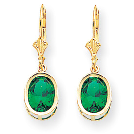 Picture of 14k 9x7mm Oval Mount St. Helens leverback earring