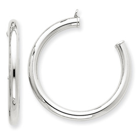 Picture of 14k White Gold Polished Tube Hoop Earring Jackets