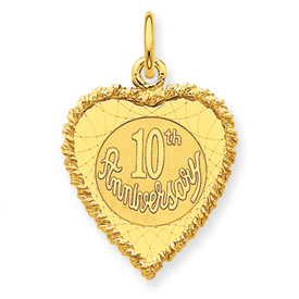 Picture of 14K Happy 10th Anniversary Charm