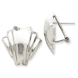 Picture of 14k White Gold Polished Fancy Omega Back Post Earrings