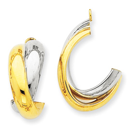 Picture of 14k Two-tone Polished Double J-Hoop Earring Jackets