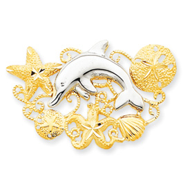 Picture of 14k Fits up to 3mm Omega, 5mm Reversible, Fancy Omega Slide