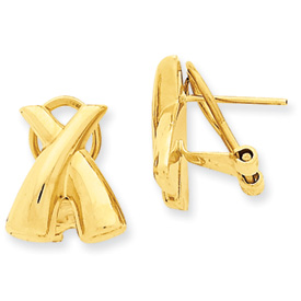 Picture of 14k Polished X Omega Back Post Earrings