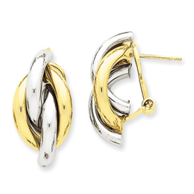 Picture of 14k Two-tone Swirl Omega Back Post Earrings