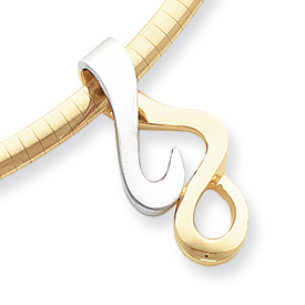 Picture of 14k Two-Tone Fits up to 10mm Regular & 8mm Fancy/Reversible Fancy Omega Sli