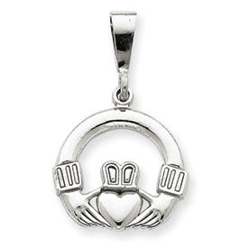 Picture of 14k White Gold Claddagh Charm