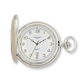 Picture of Charles Hubert 14k Gold-plated Two-tone White Dial Pocket Watch