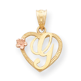 Picture of 14k Two-Tone Initial G in Heart Charm