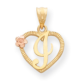 Picture of 14k Two-Tone Initial I in Heart Charm
