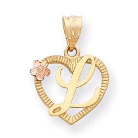 Picture of 14k Two-Tone Initial L in Heart Charm